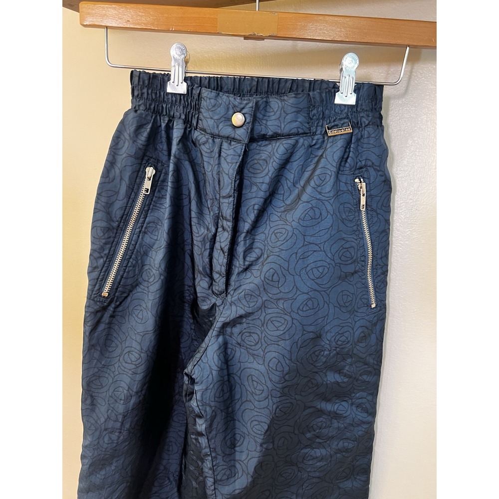 EDELWEISS Vintage Ski Pants Rose Flower Womens 10 Retro Snowboard Stirrup